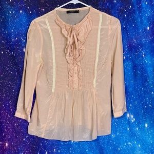 Nichii- Pink Long Sleeve Sheer Top size Medium